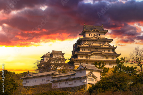 Fototapeta Majestic Castle of Himeji in Japan.