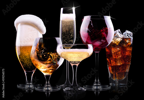 Fototapeta set with different drinks