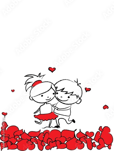 valentine-bazgroly-chlopiec-i-dziewczyna-wektor