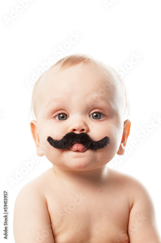 Fototapeta cute baby with moustaches