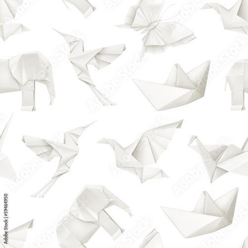 Fototapeta Origami, vector seamless pattern