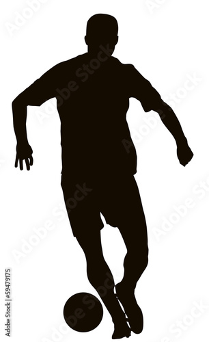 Fototapeta Soccer player detailed vector silhouette. Sports design