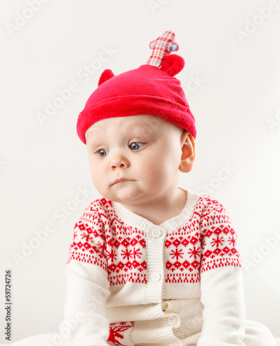  funny boy in nice christmas costume