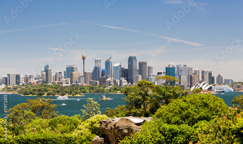 Fototapeta Dramatic panoramic photo Sydney harbor