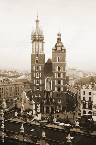 Lacobel St. Mary's church in Krakow