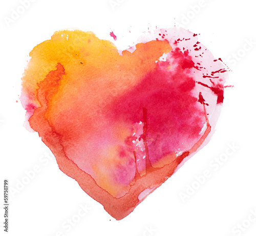  watercolor heart. Concept - love, relationship, art, painting