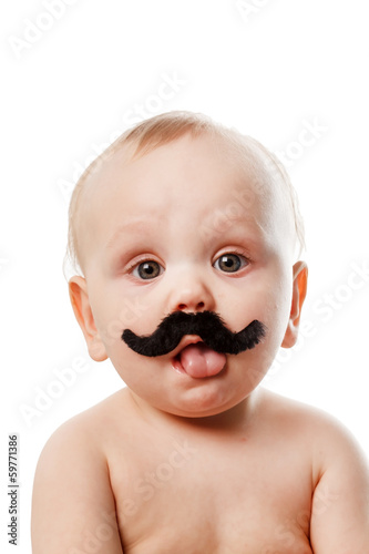  cute baby with moustaches
