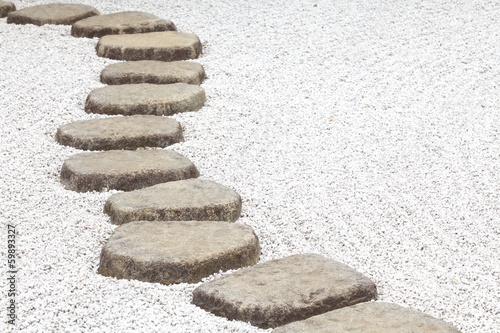Zen stone path in a Japanese Garden