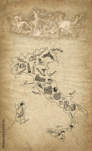 Fototapeta Map of Italy