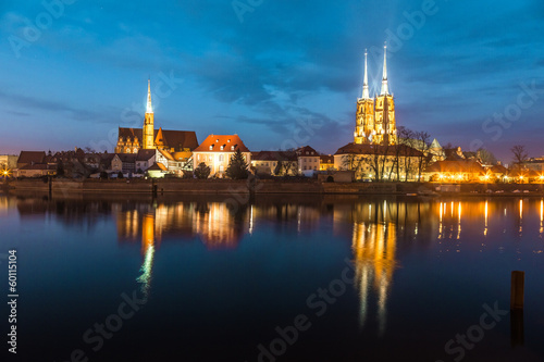 Fototapeta Cathedral Island in the evening Wroclaw, Poland