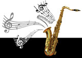 Saxophone et notes