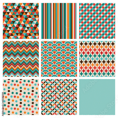 Lacobel Seamless retro geometric hipster background set. Patterns