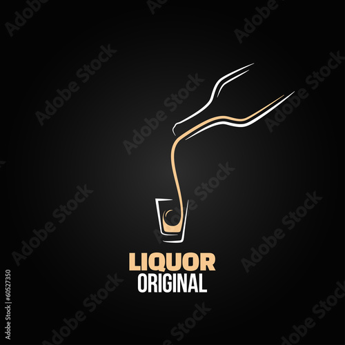 Lacobel liquor shot glass bottle design menu background