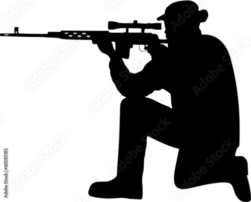 Fototapeta soldier with a gun