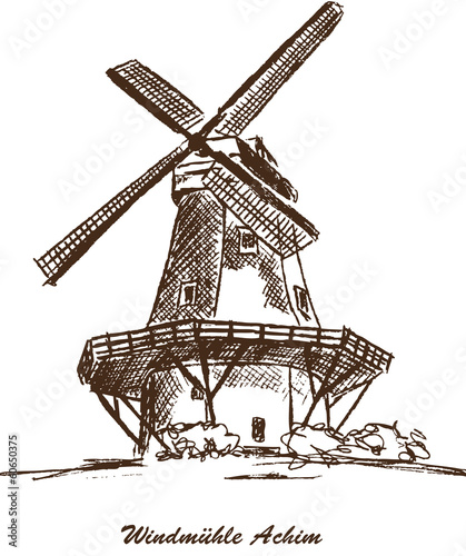 Fototapeta Windmühle Achim Mühle