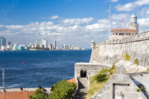  The lighthouse of El Morro with the Havana skyline