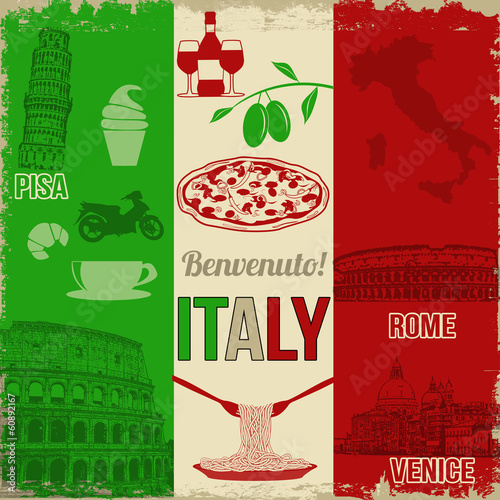 Fototapeta Italy travel poster
