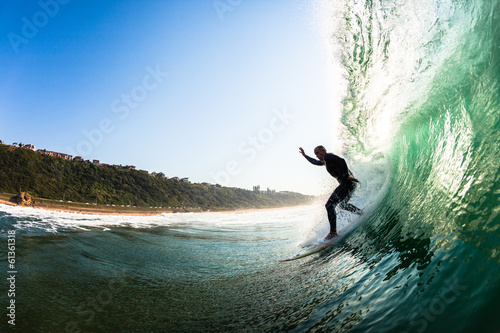 Fototapeta Surfer Dropping Hollow Wave