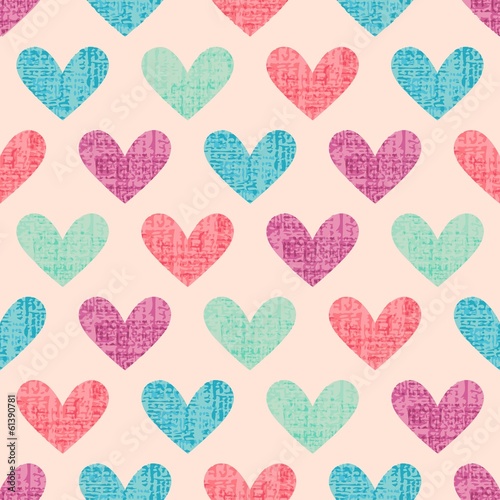 Fototapeta seamless heart pattern background