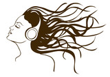 Portrait of girl listening to music