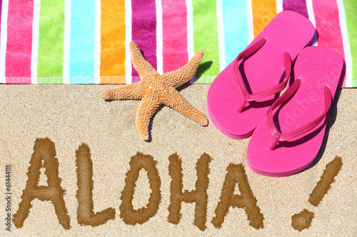 Fototapeta Hawaii beach travel concept - ALOHA