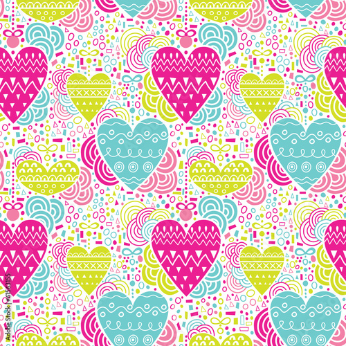 Fototapeta Hearts seamless pattern