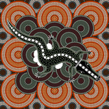A illustration based on aboriginal style of dot painting depicti