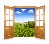 Open the door to the spring landscape