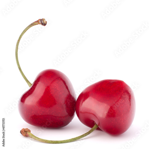 Fototapeta Two heart shaped cherry berries