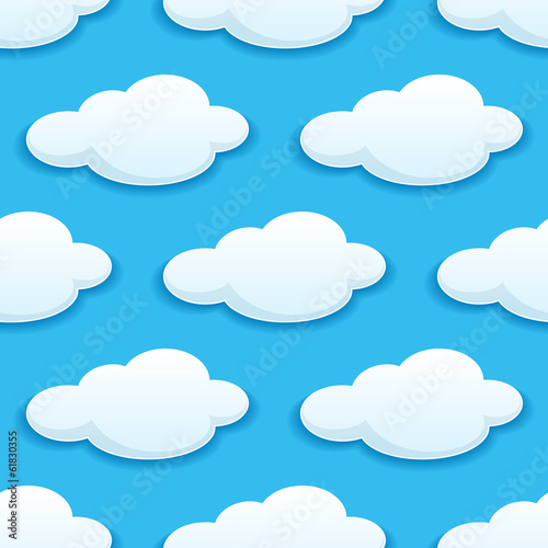 Lacobel Seamless pattern of white fluffy clouds