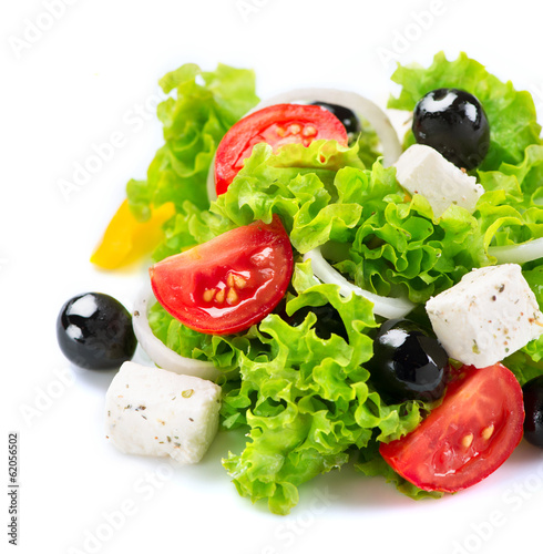 Lacobel Mediterranean Salad. Greek Salad isolated on a White Background