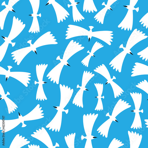 Lacobel flying birds seamless pattern