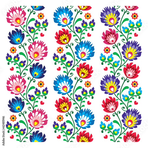 Fototapeta Seamless traditional folk polish pattern - seamless embroidery