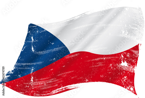 Fototapeta Czech grunge flag