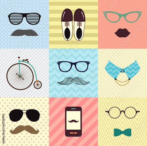  Hipster Vintage Cute Fashion Background