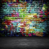 graffiti brick wall