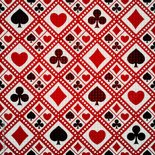 Fototapeta Seamless background playing card suits
