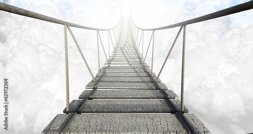 Rope Bridge Above The Clouds