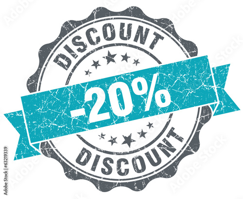 Discount blue grunge retro style isolated seal
