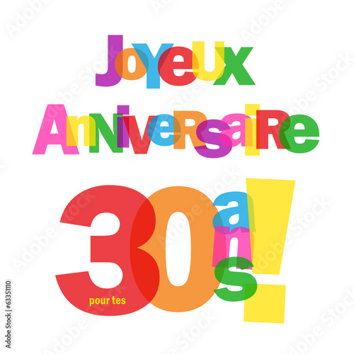 Joyeux Anniversaire 30 Ans