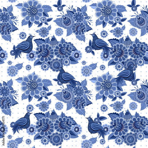 Lacobel fashion seamless texture with stylized flowers