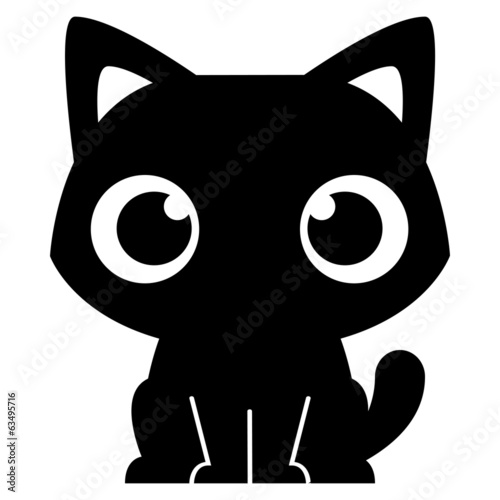 Lacobel Cartoon Adorable Little Cat Isolated Illustration