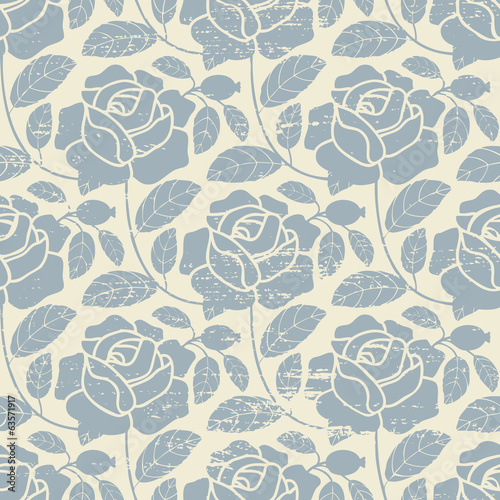 Lacobel Vintage vector seamless pattern background with roses