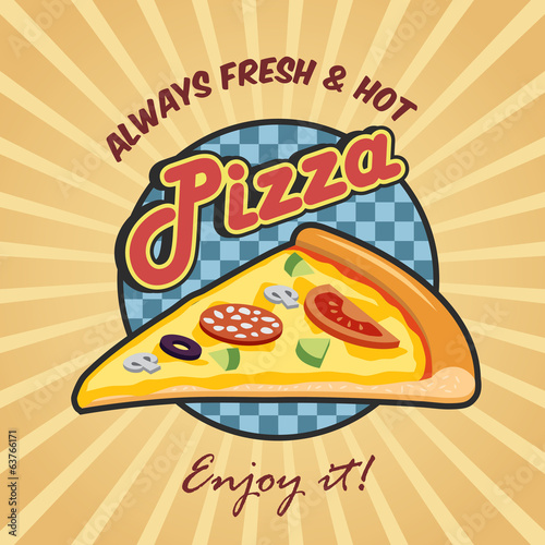  Pizza slice advertising poster