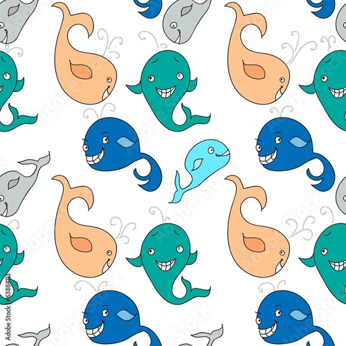  Dancing Whales Seamless Background