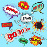 Comic speech bubbles design elements collection