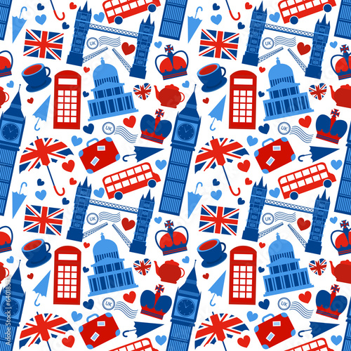 Lacobel Seamless pattern background with London