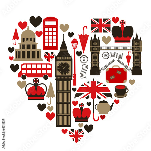 Fototapeta Love London heart symbol