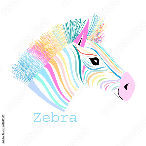  colorful portrait zebra