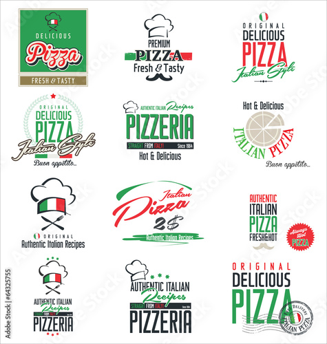 Fototapeta Pizza labels